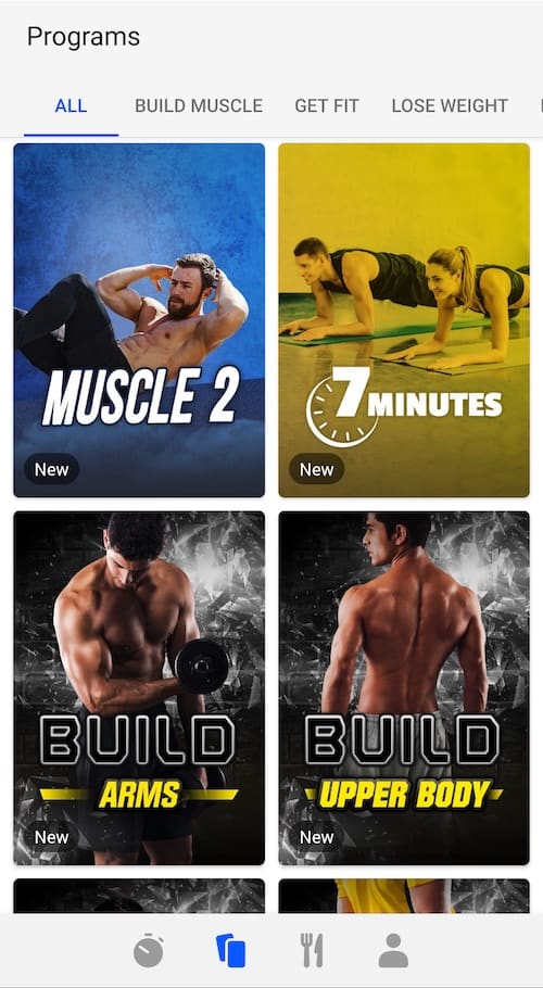 workout programs on fizzup app