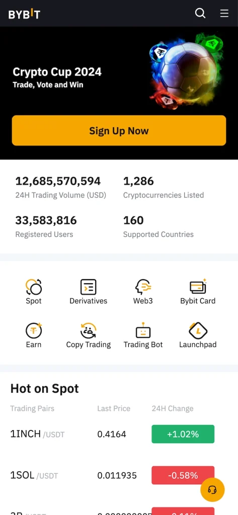 bybit_thailand_mobile_screenshot screenshot of Bybit Thailand crypto exchange homepage